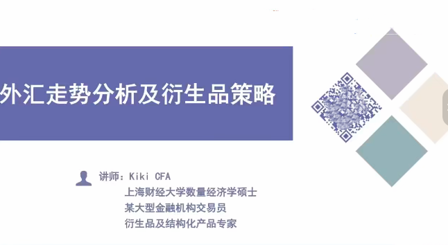 Kiki CFA 外汇实战交易及策略分析视频课程