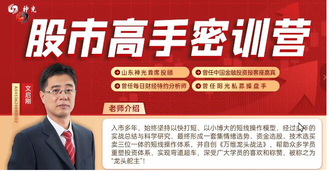 神光文启刚 万维龙头战法股市高手密训营公开课24年12月